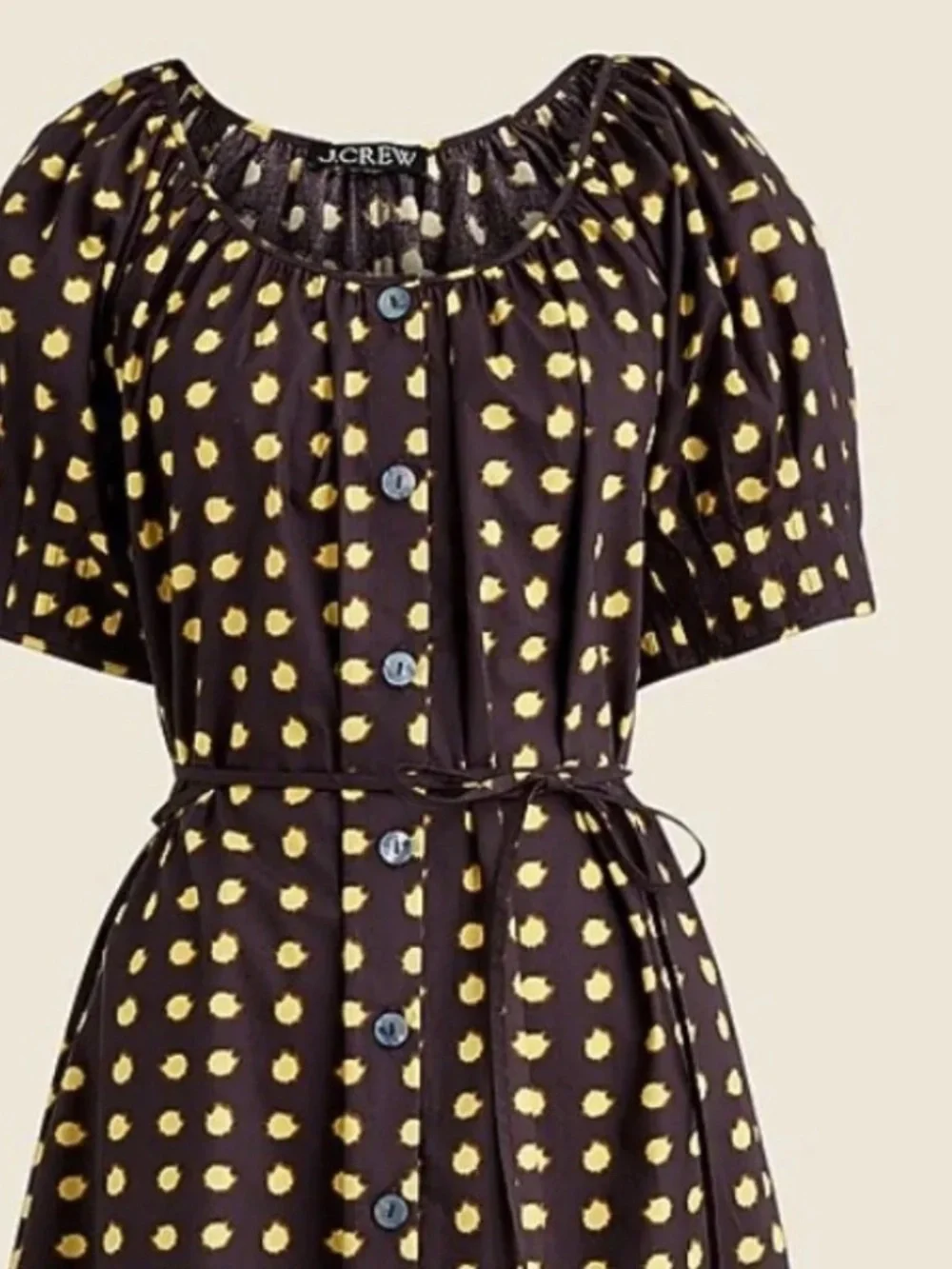J-Crew Button-up midi dress in dot cotton poplin size-S